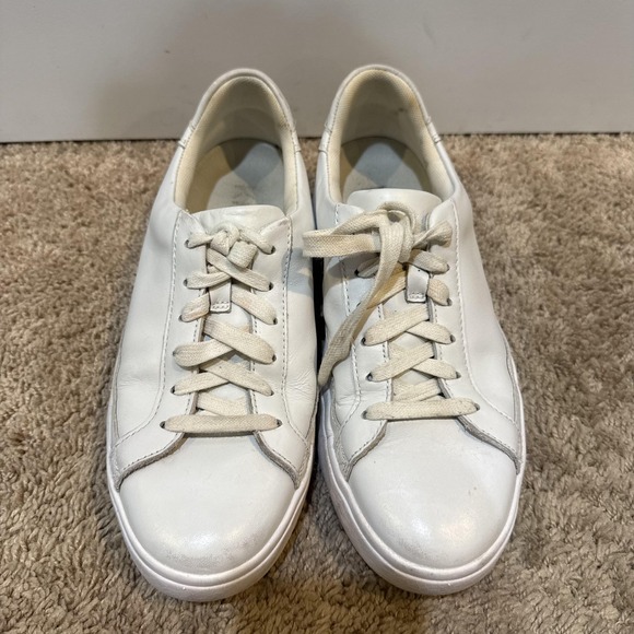 Kizik Shoes Mens Size 7.5 White Leather Hands Free Lace Comfort Casual Sneakers - Picture 2 of 10